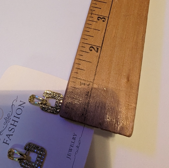 Fashion Square Inlaid Rhinestones Drop Dangle Earrings - Picture 9 of 9